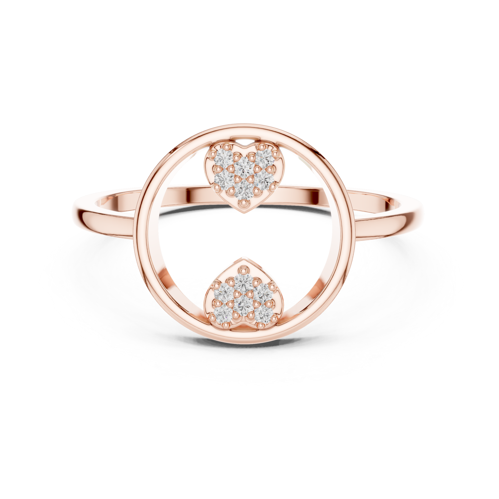 Rose Gold Elysian Embrace Ring Front View