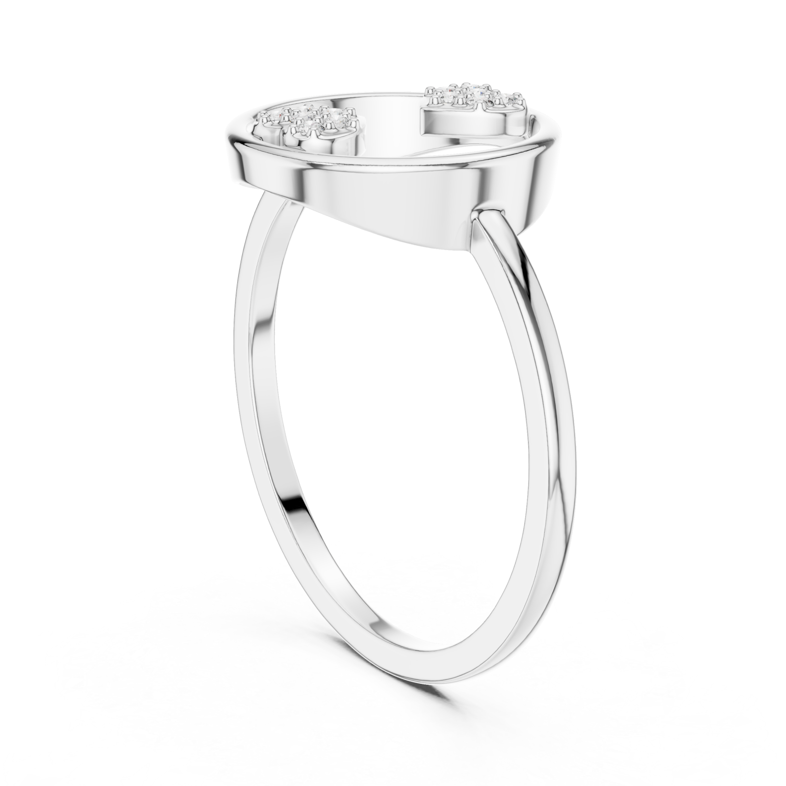  White Gold Elysian Embrace Ring Left View