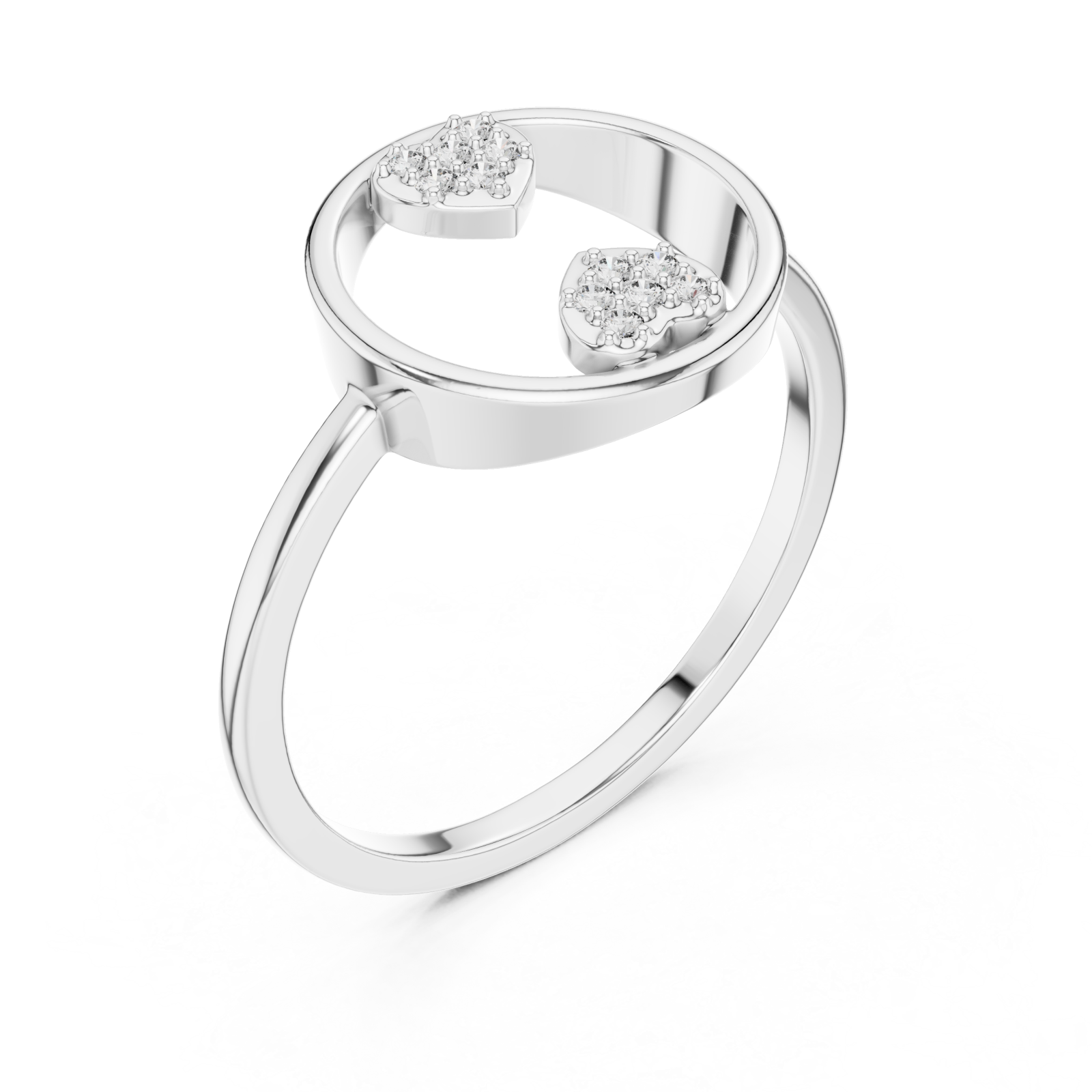  White Gold Elysian Embrace Ring Right View