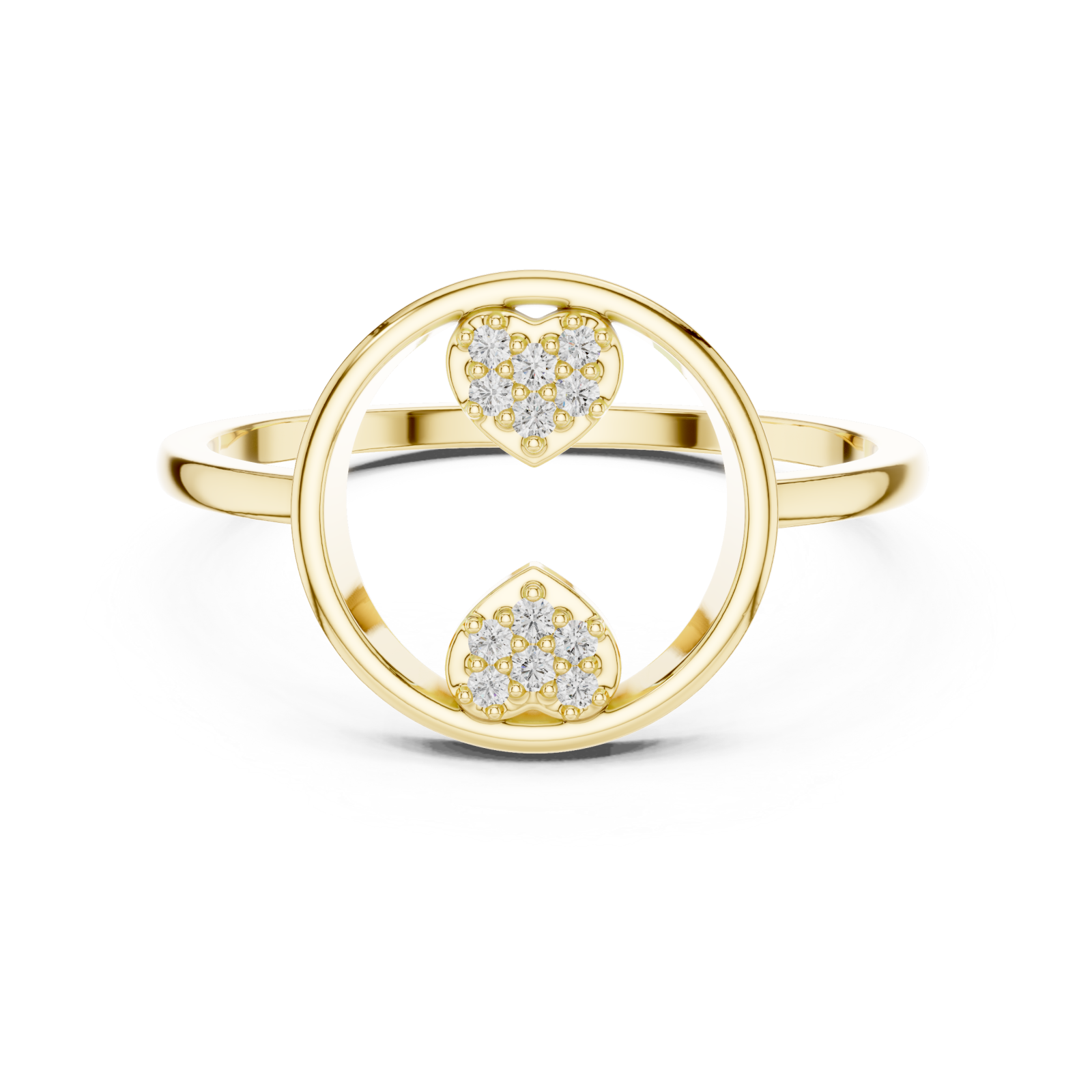  Gold Elysian Embrace Ring Front View