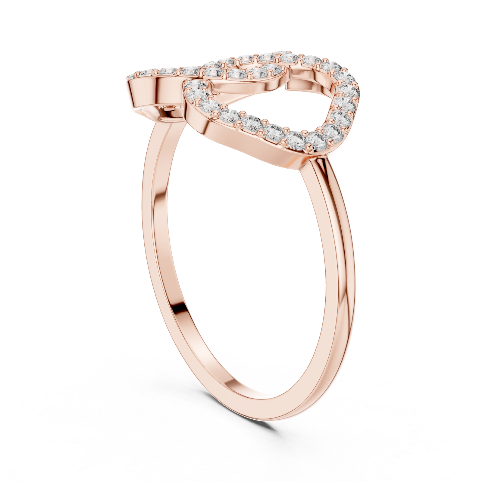  Rose Gold Eternal Embrace Ring Left View