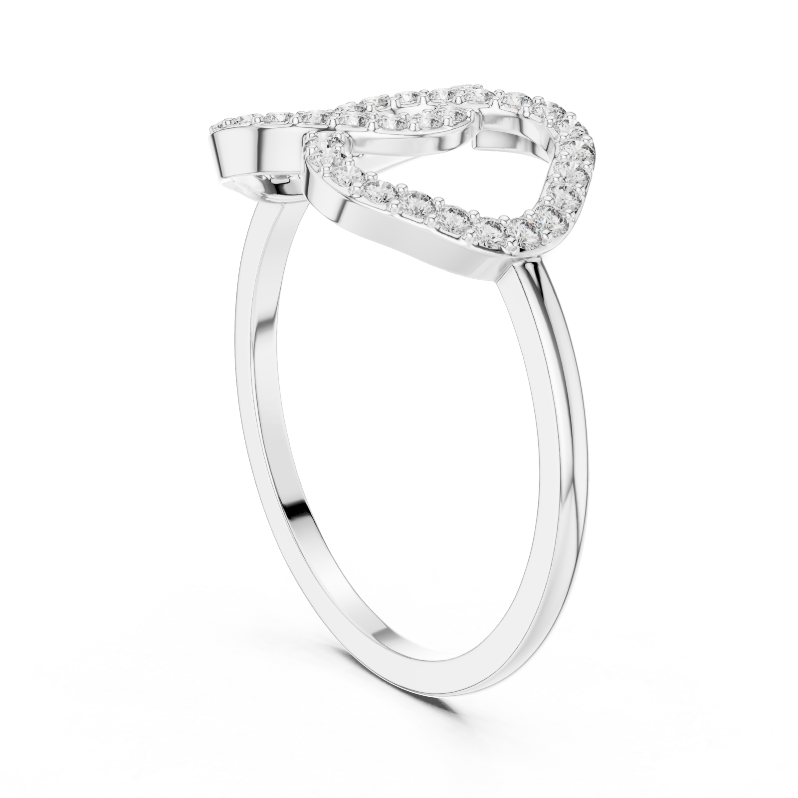  White Gold Eternal Embrace Ring Left View