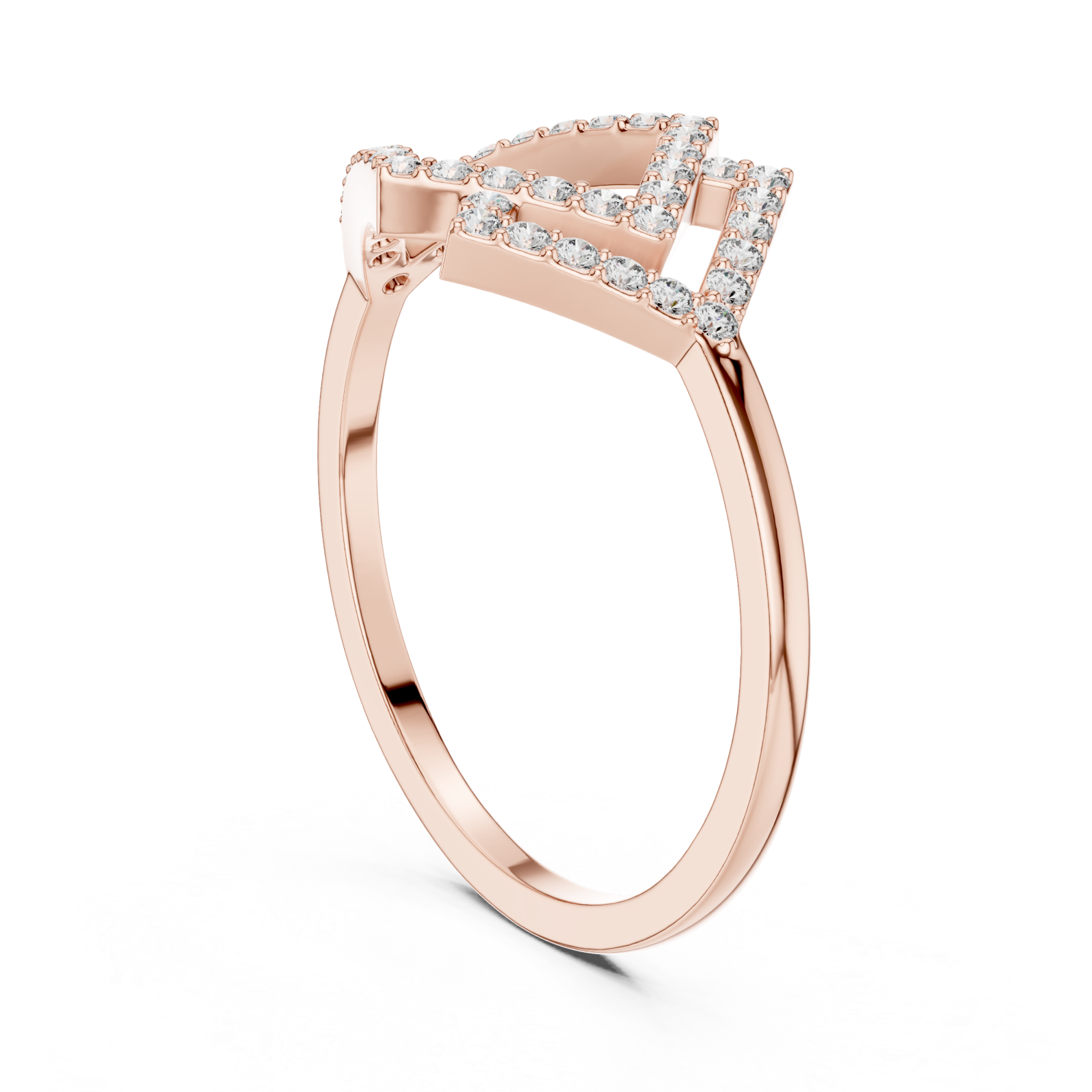  Rose Gold Vista Crown Ring Left View
