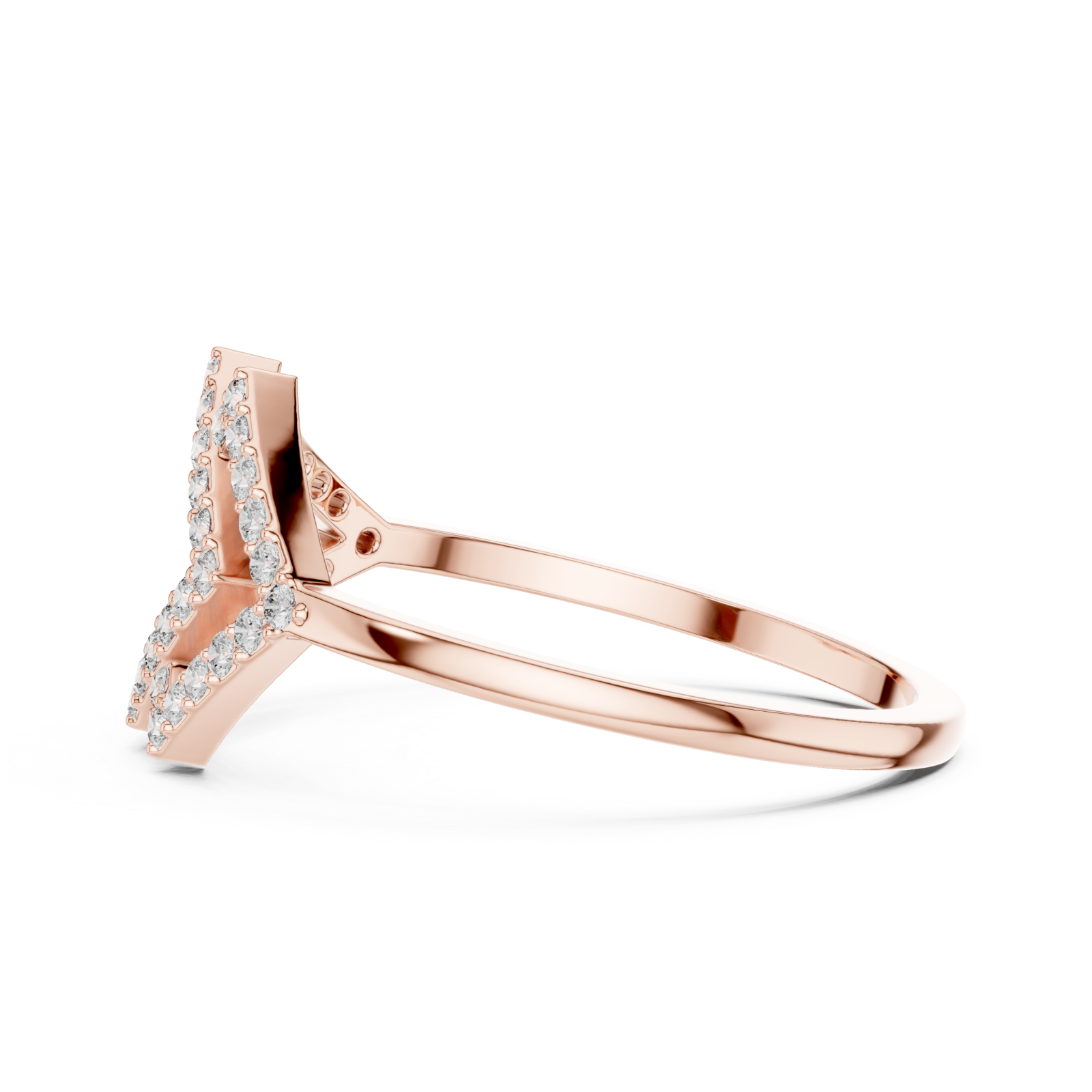  Rose Gold Vista Crown Ring Side View