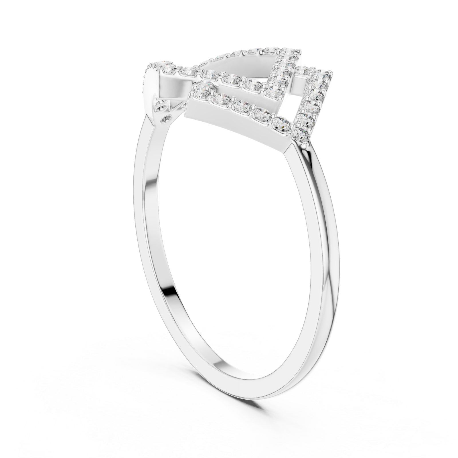  White Gold Vista Crown Ring Left View