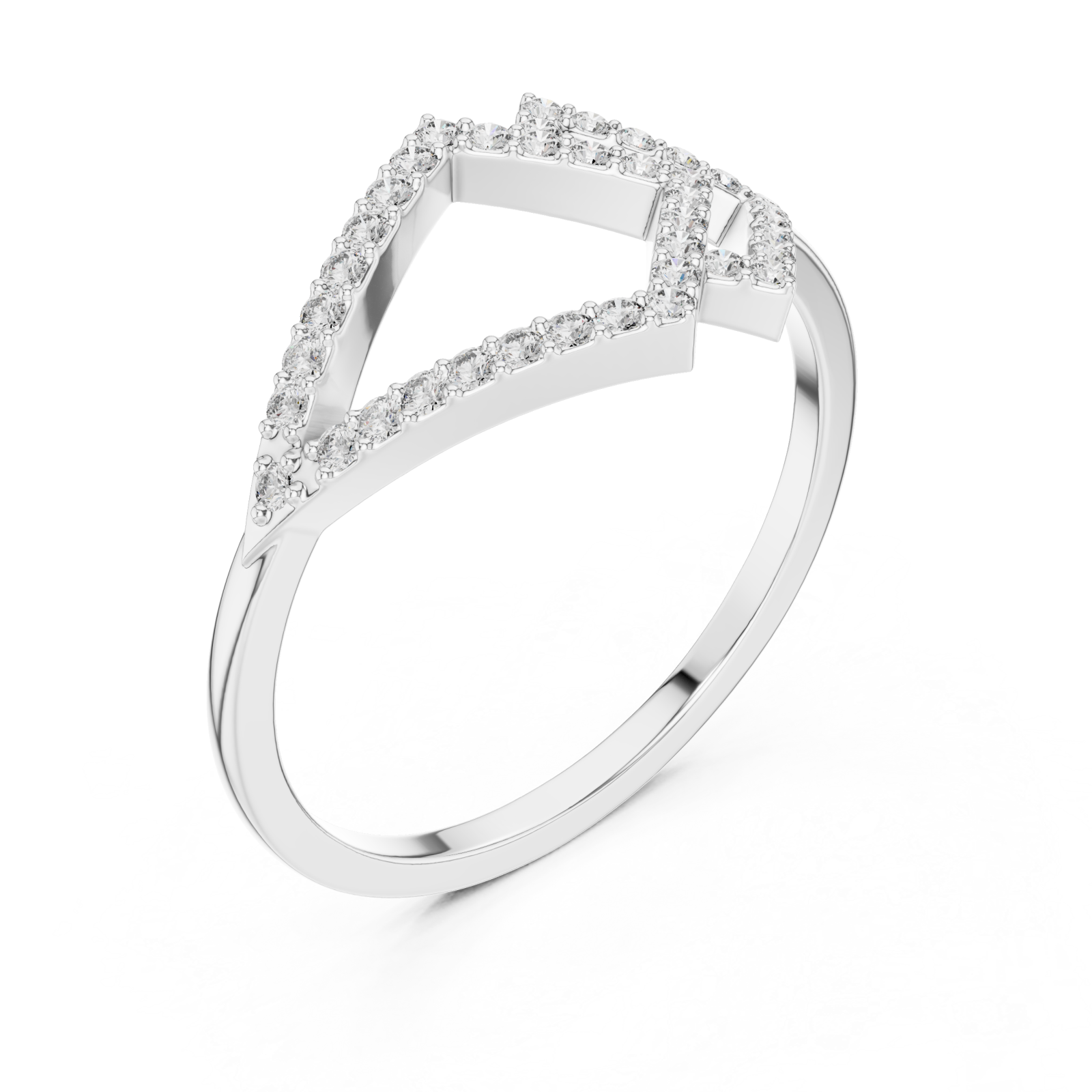  White Gold Vista Crown Ring Right View