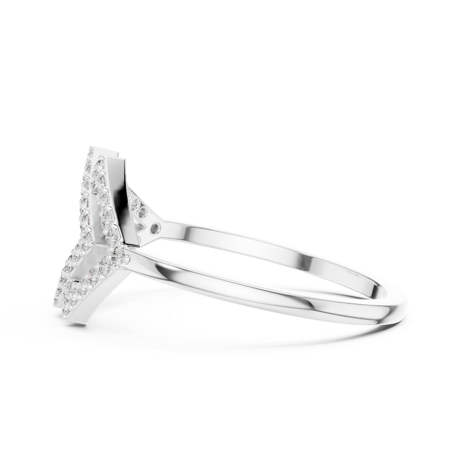  White Gold Vista Crown Ring Side View