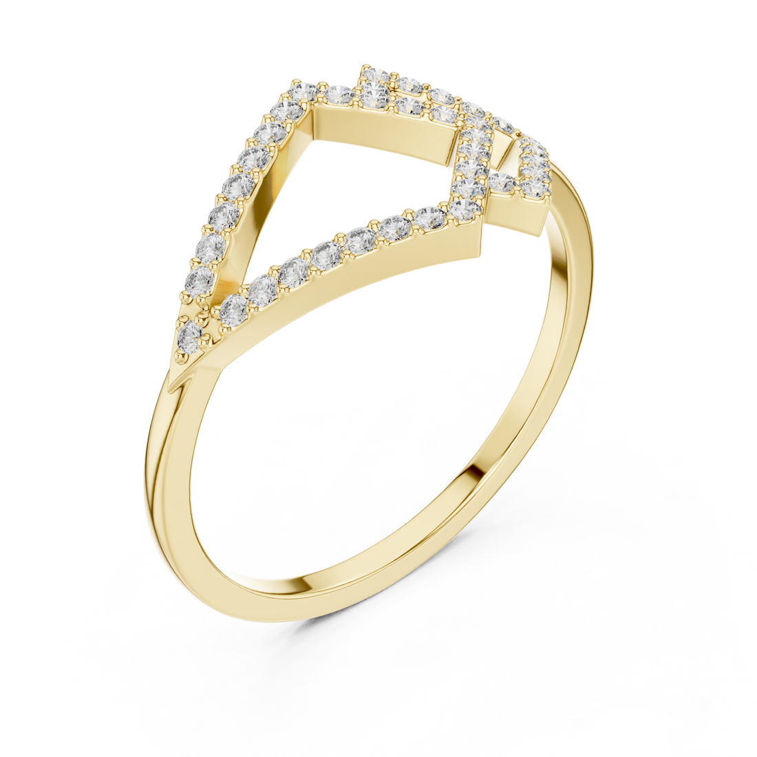 Gold Vista Crown Ring Right View