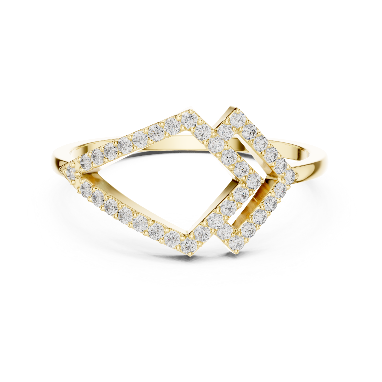  Gold Vista Crown Ring Front View