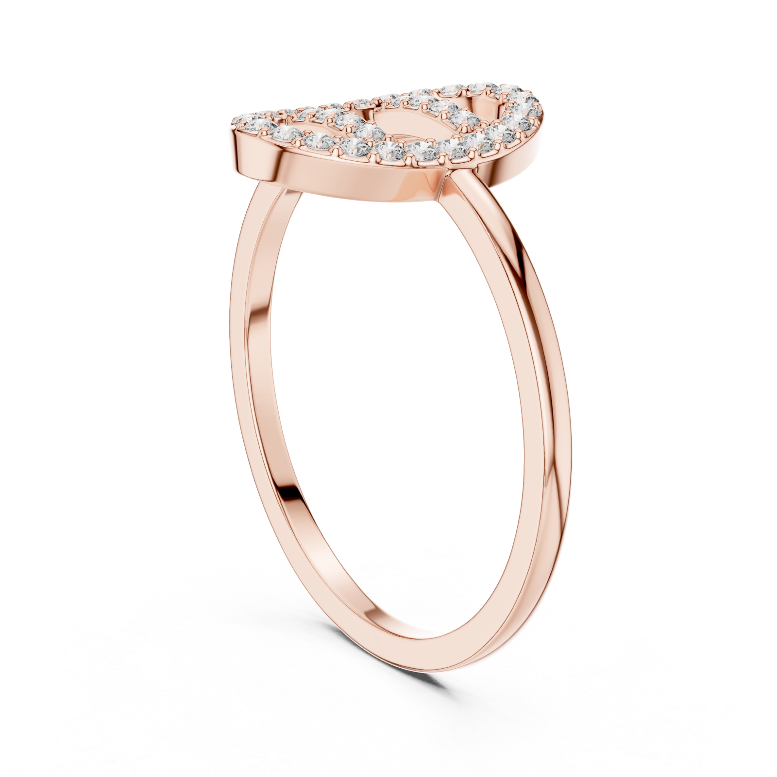  Rose Gold Opaline Crest Ring Left View