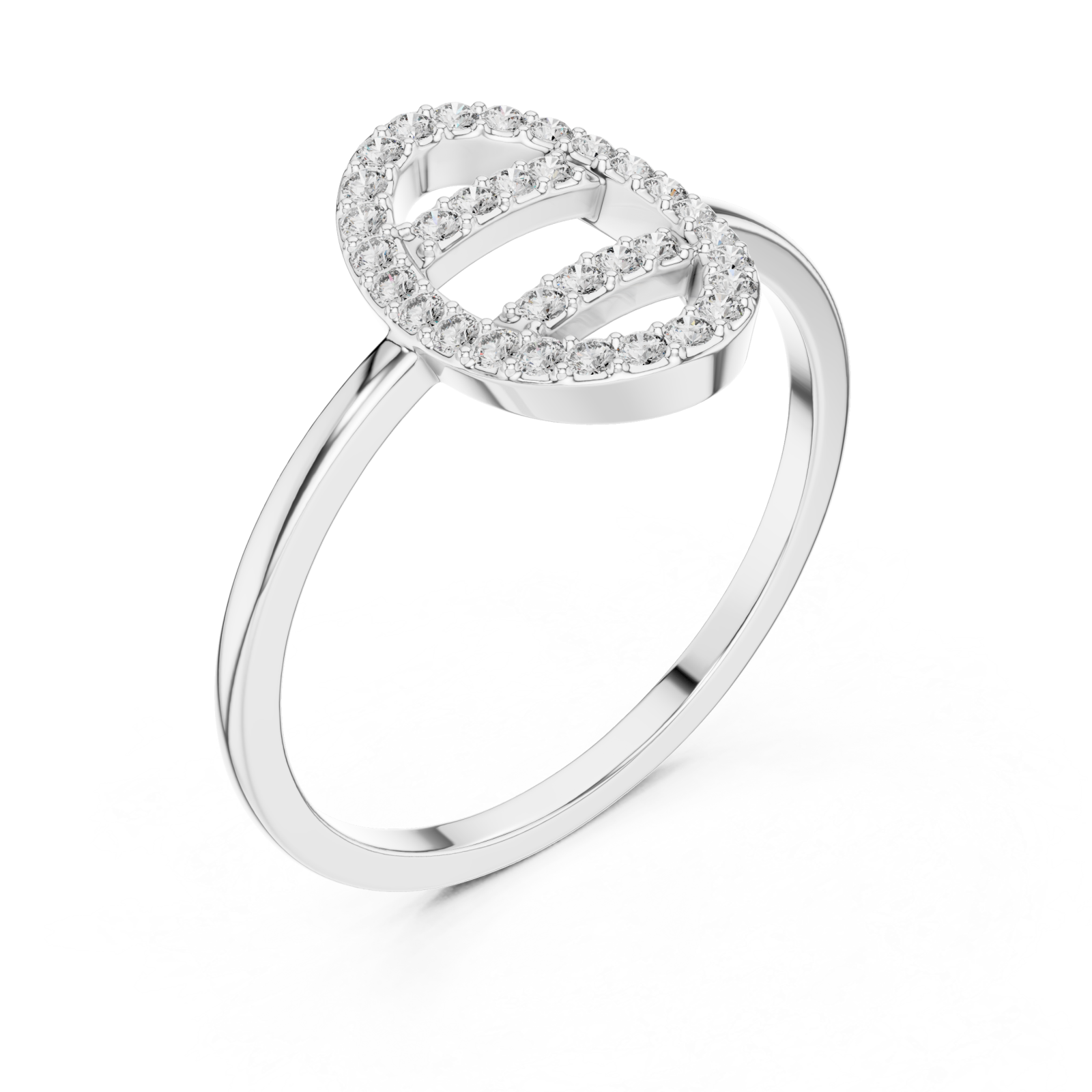  White Gold Opaline Crest Ring Right View