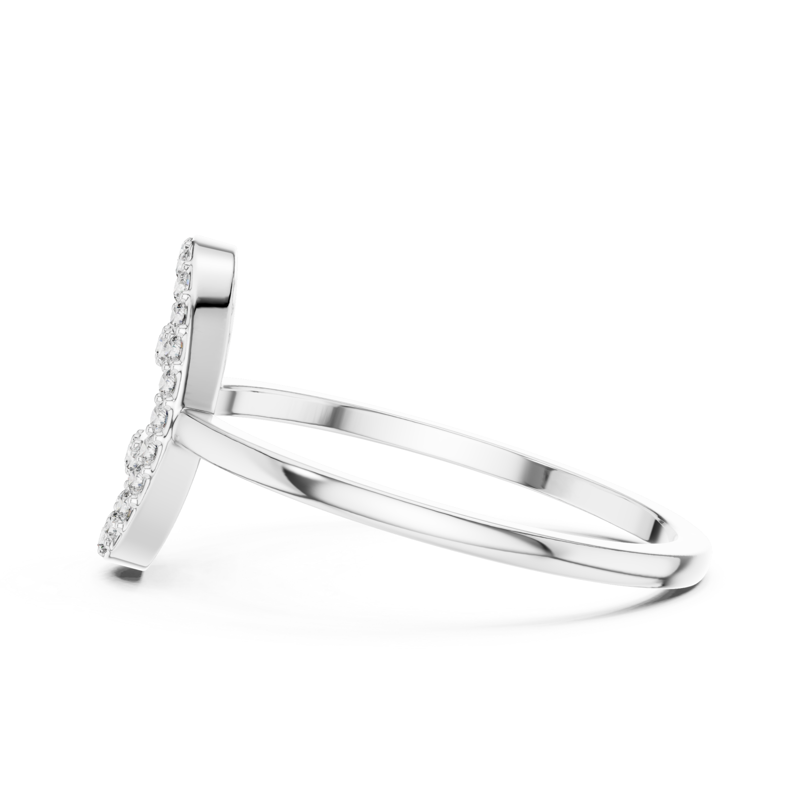 White Gold Opaline Crest Ring Side View