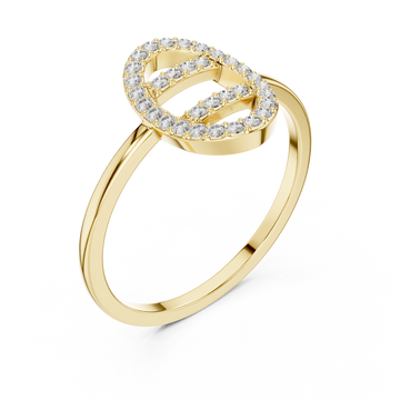 Gold Opaline Crest Ring Right View