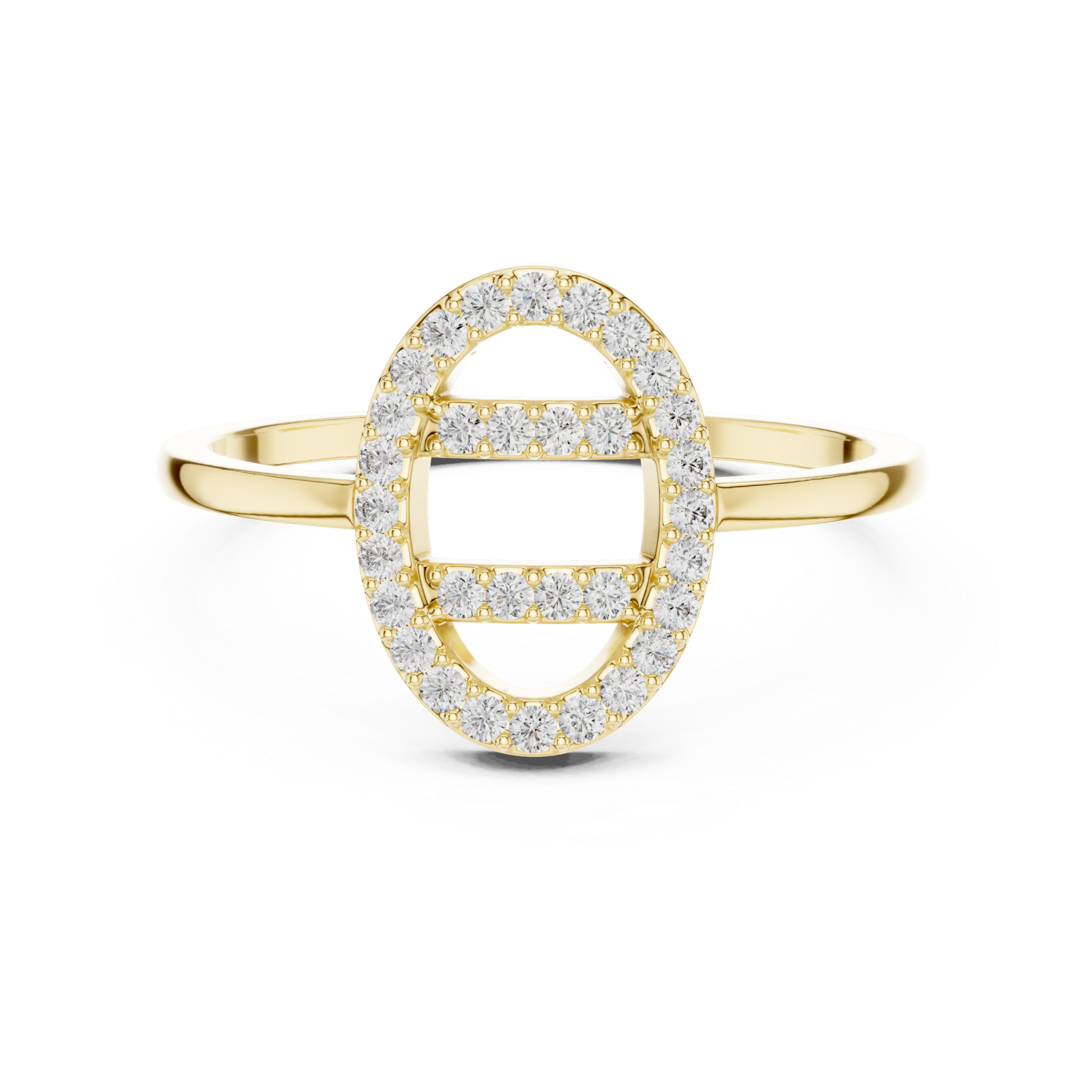  Gold Opaline Crest Ring Front View