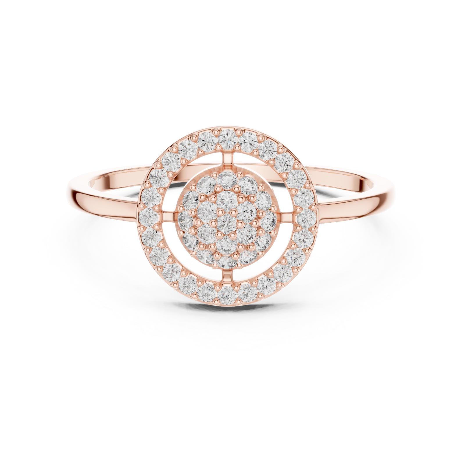  Rose Gold Twilight Bloom Ring Front View
