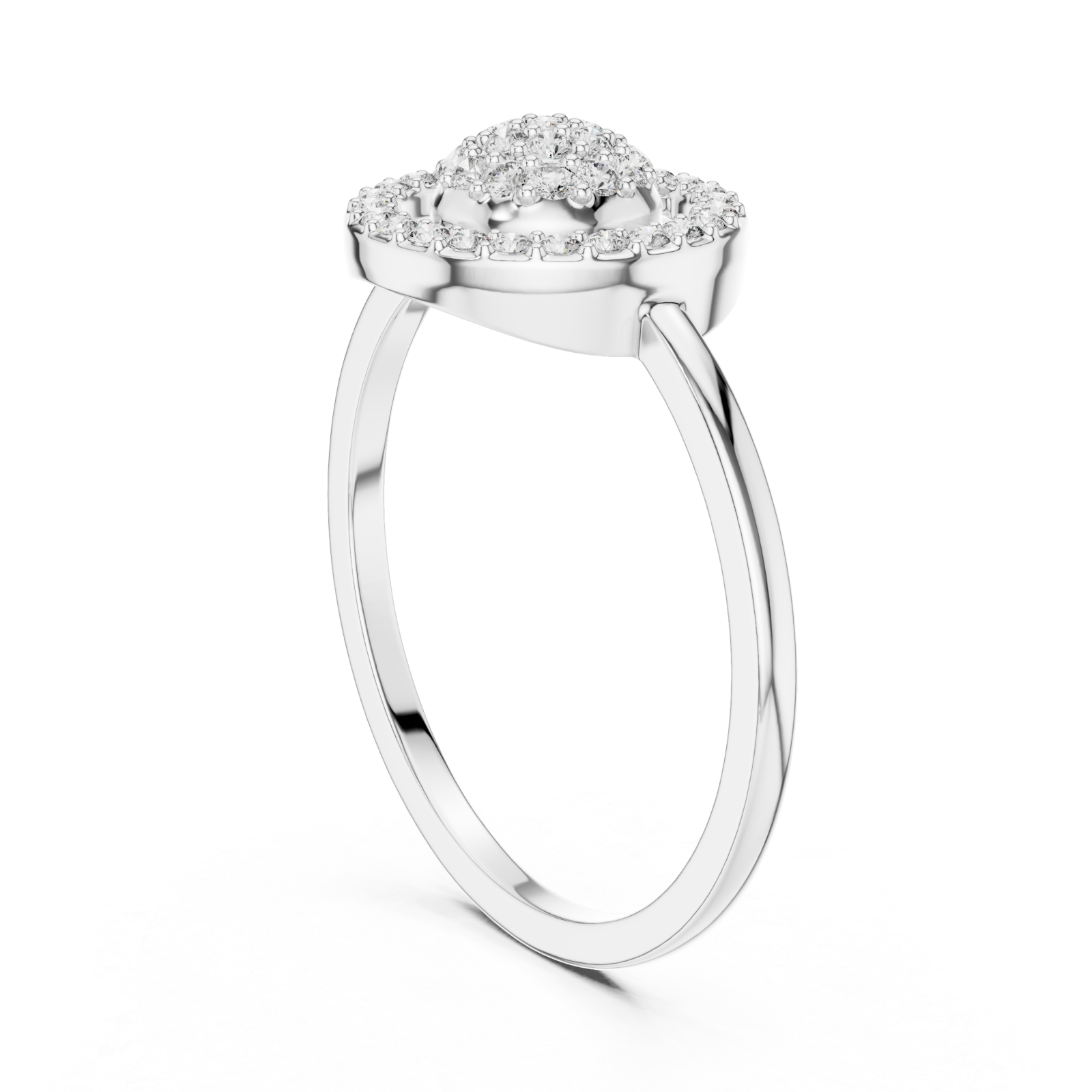  White Gold Twilight Bloom Ring Left View