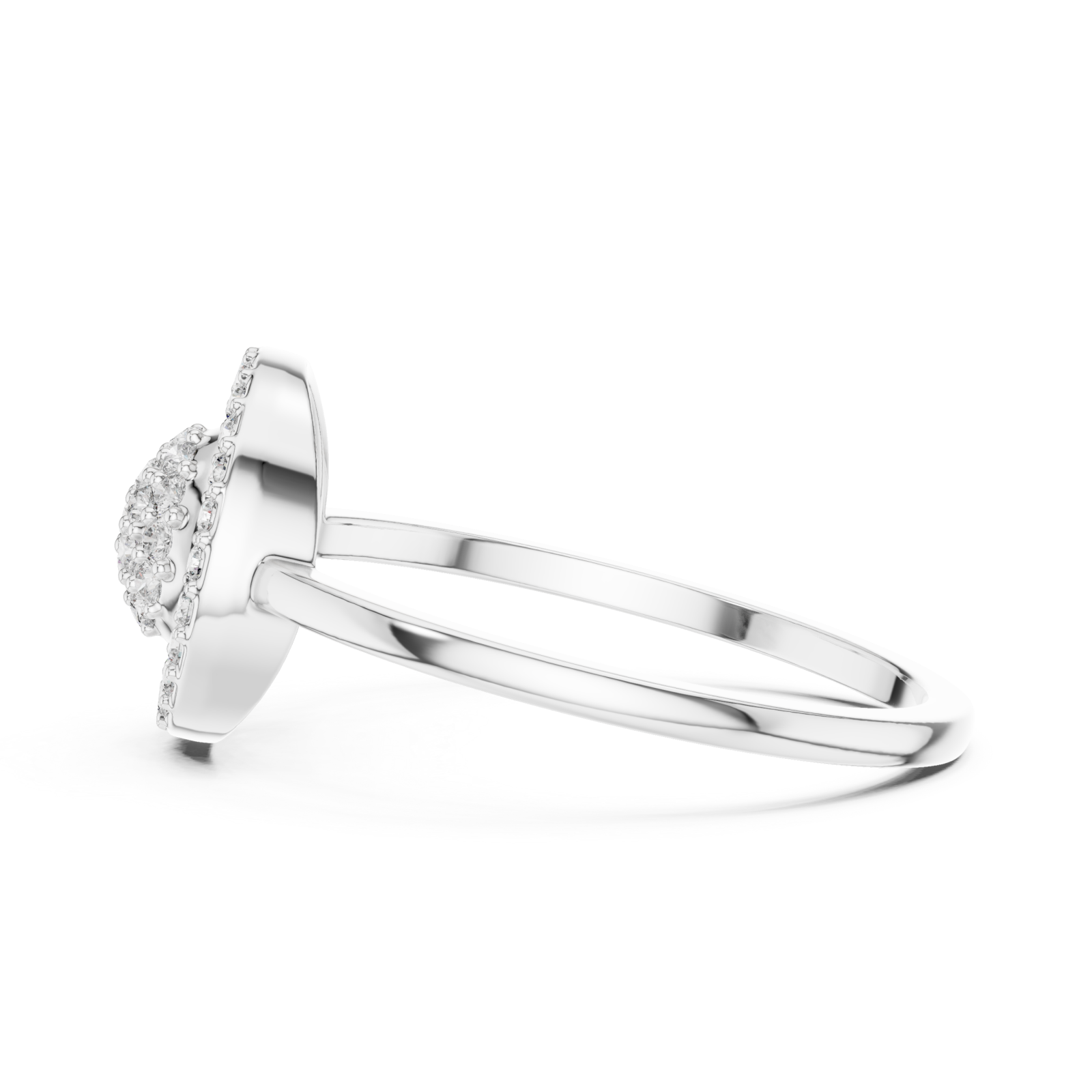  White Gold Twilight Bloom Ring Side View