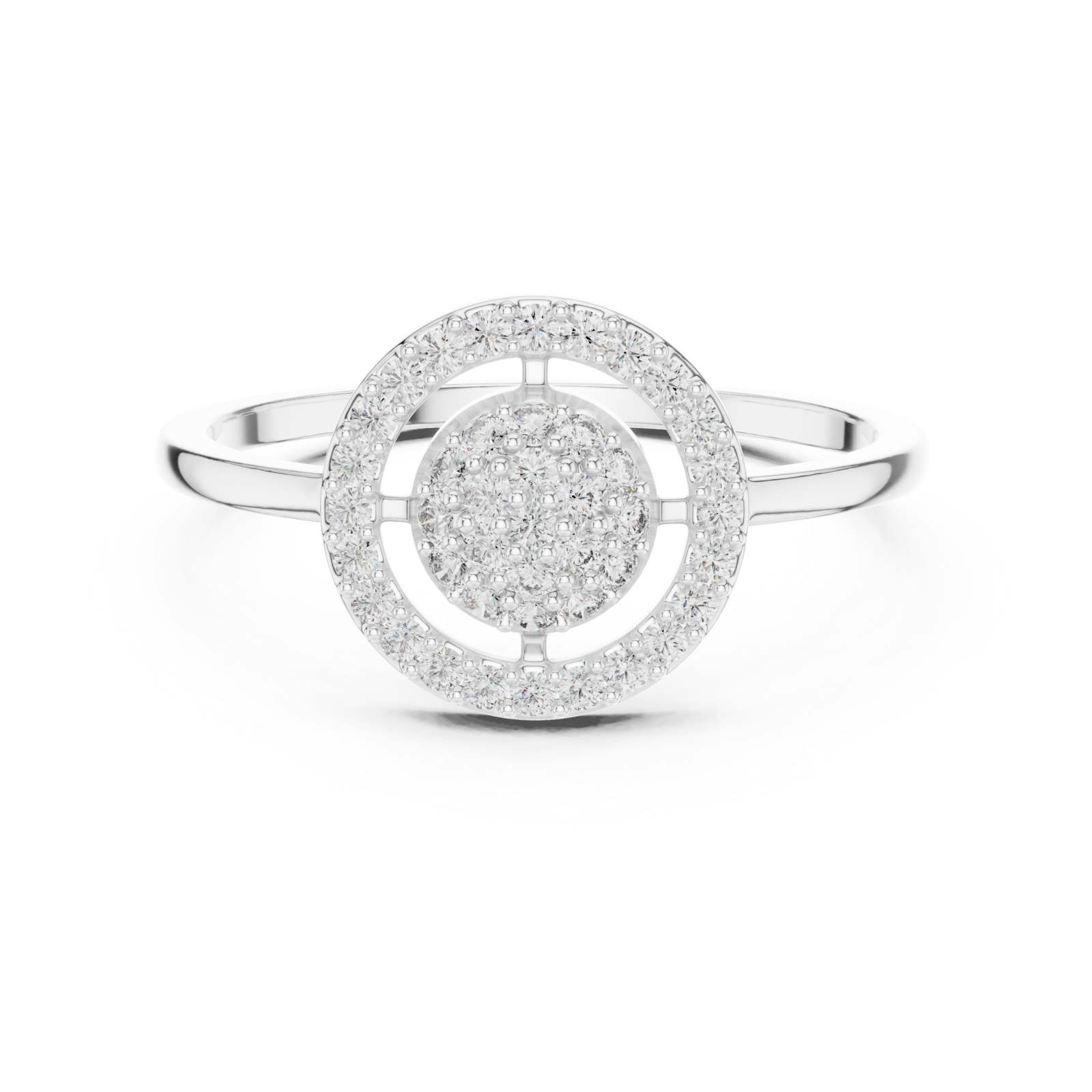  White Gold Twilight Bloom Ring Front View