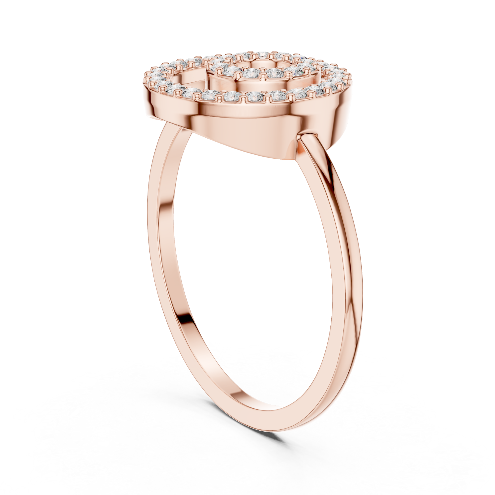  Rose Gold Spiral Charm Ring Left View