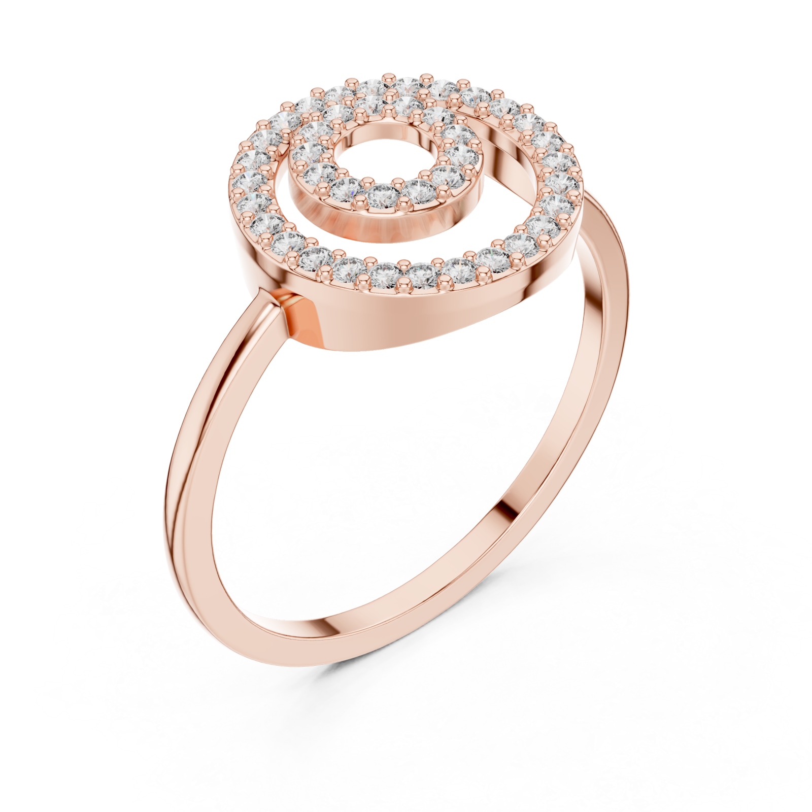  Rose Gold Spiral Charm Ring Right View