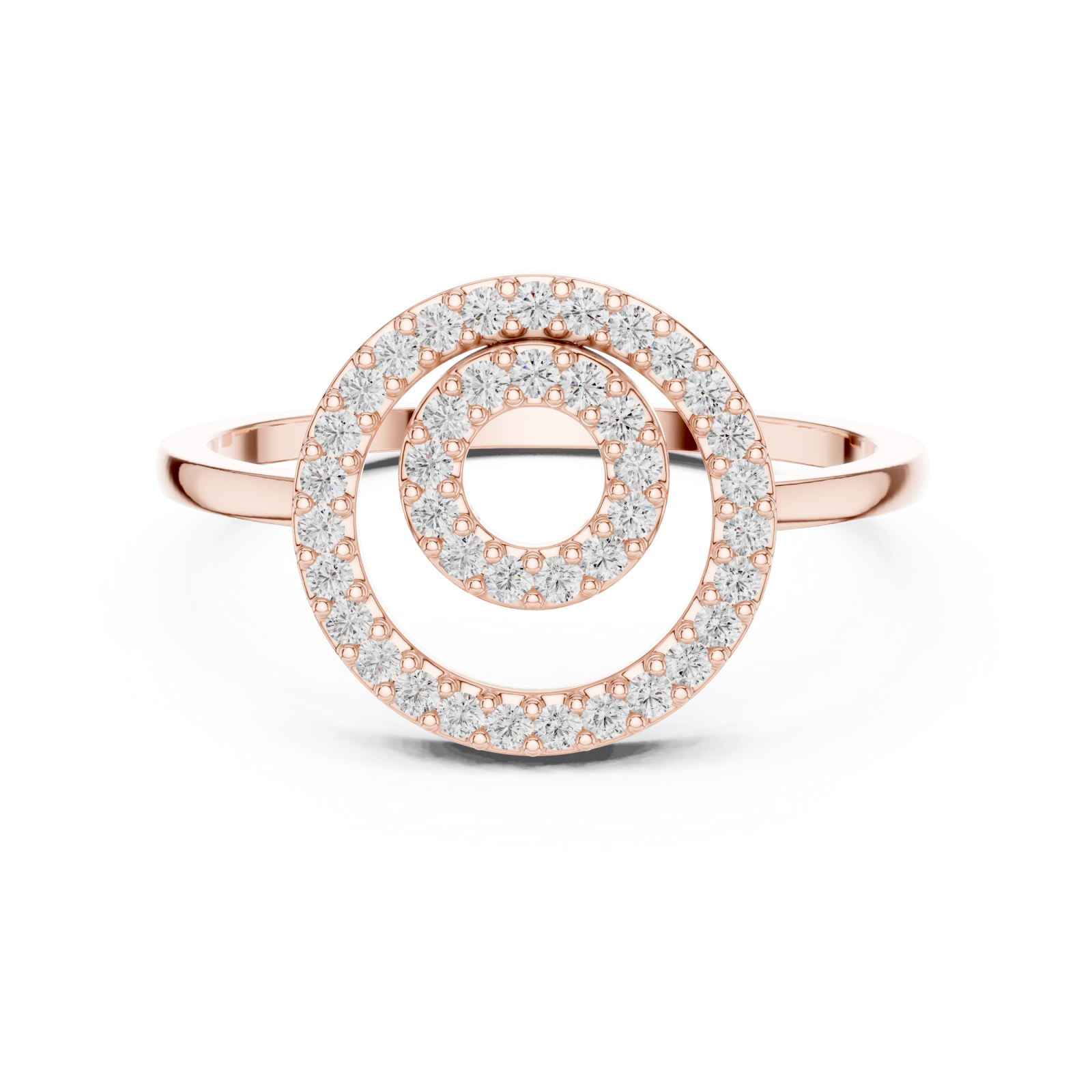  Rose Gold Spiral Charm Ring Front View