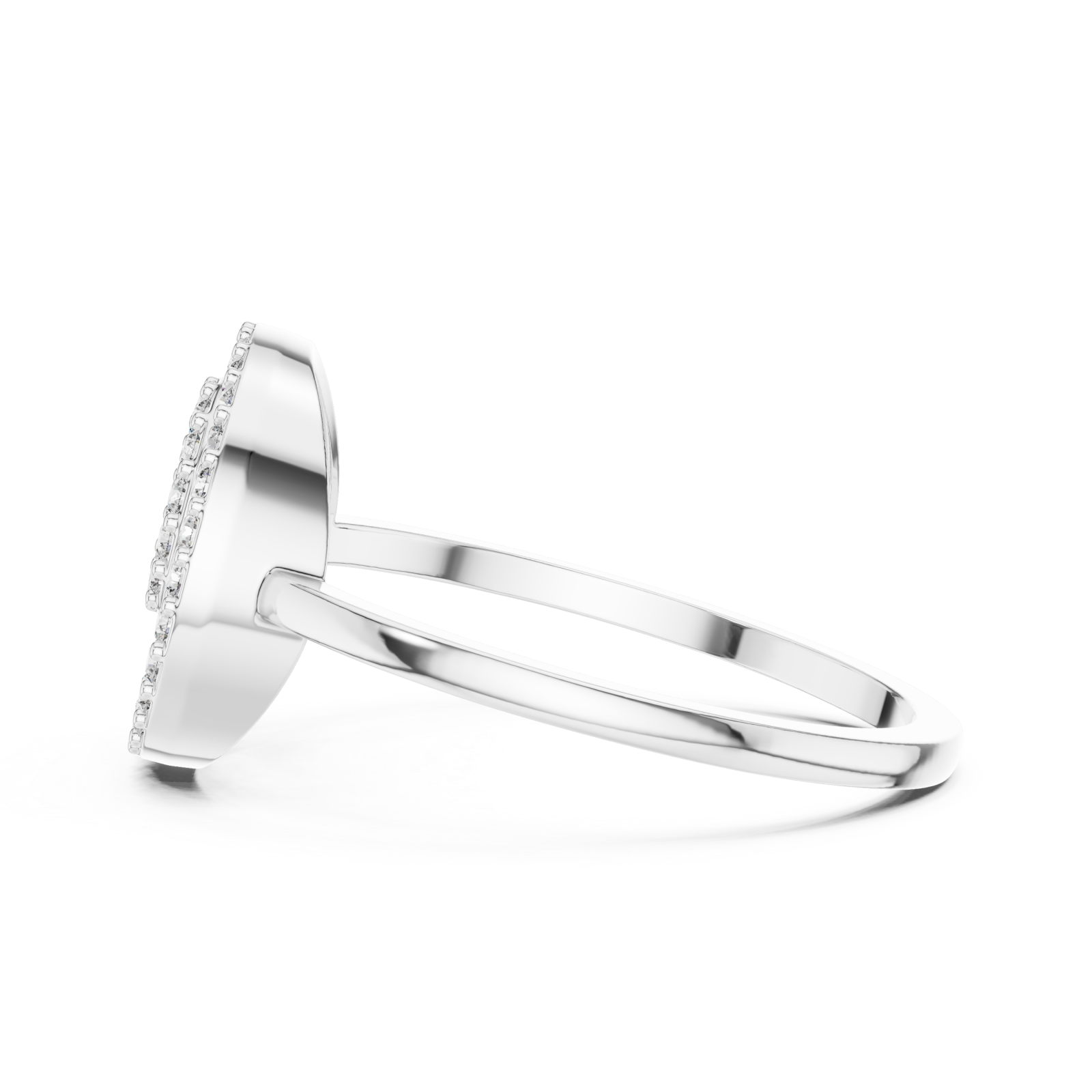  White Gold Spiral Charm Ring Side View