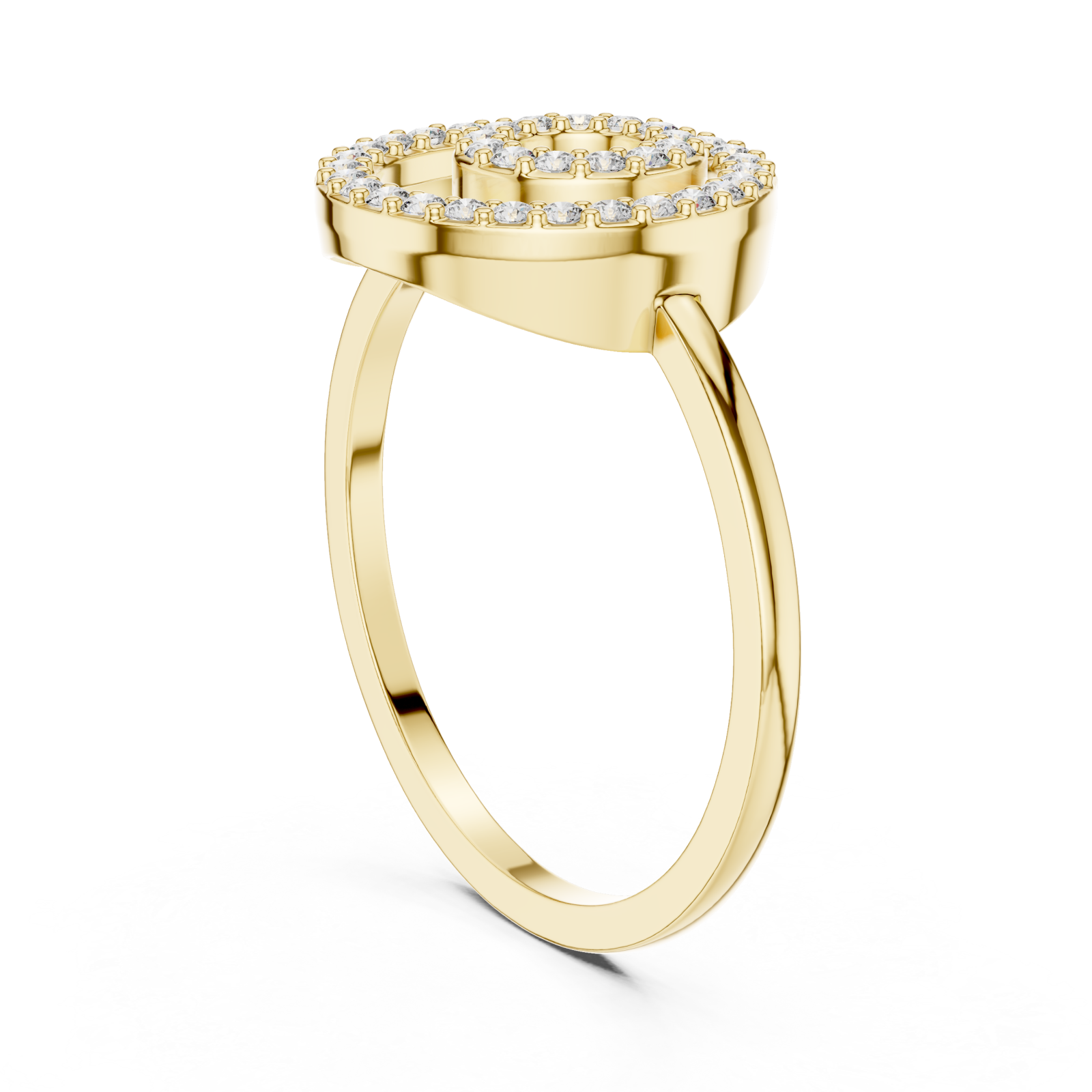  Gold Spiral Charm Ring Left View