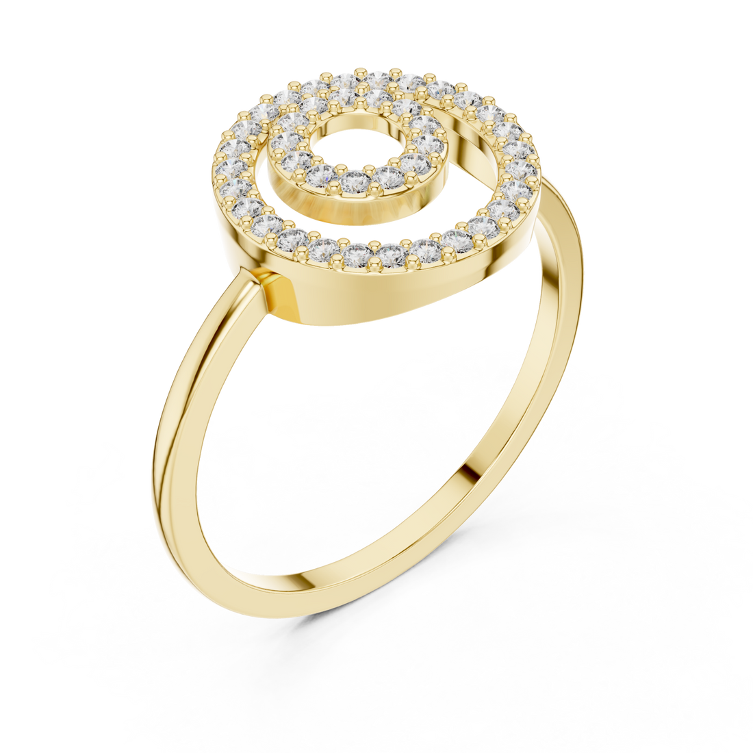 Gold Spiral Charm Ring Right View