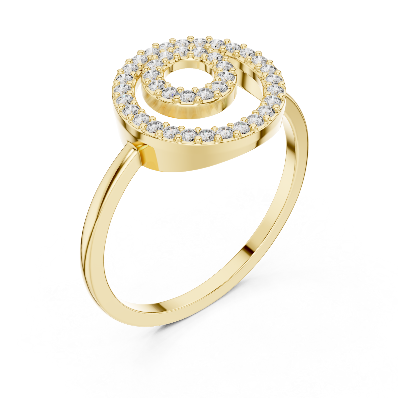 Gold Spiral Charm Ring Right View