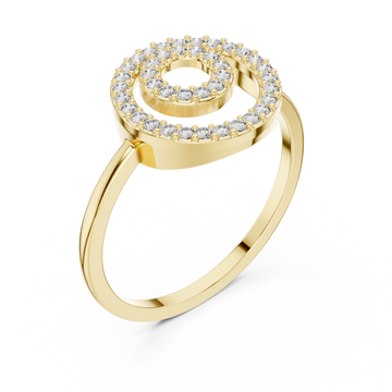 Gold Spiral Charm Ring Right View