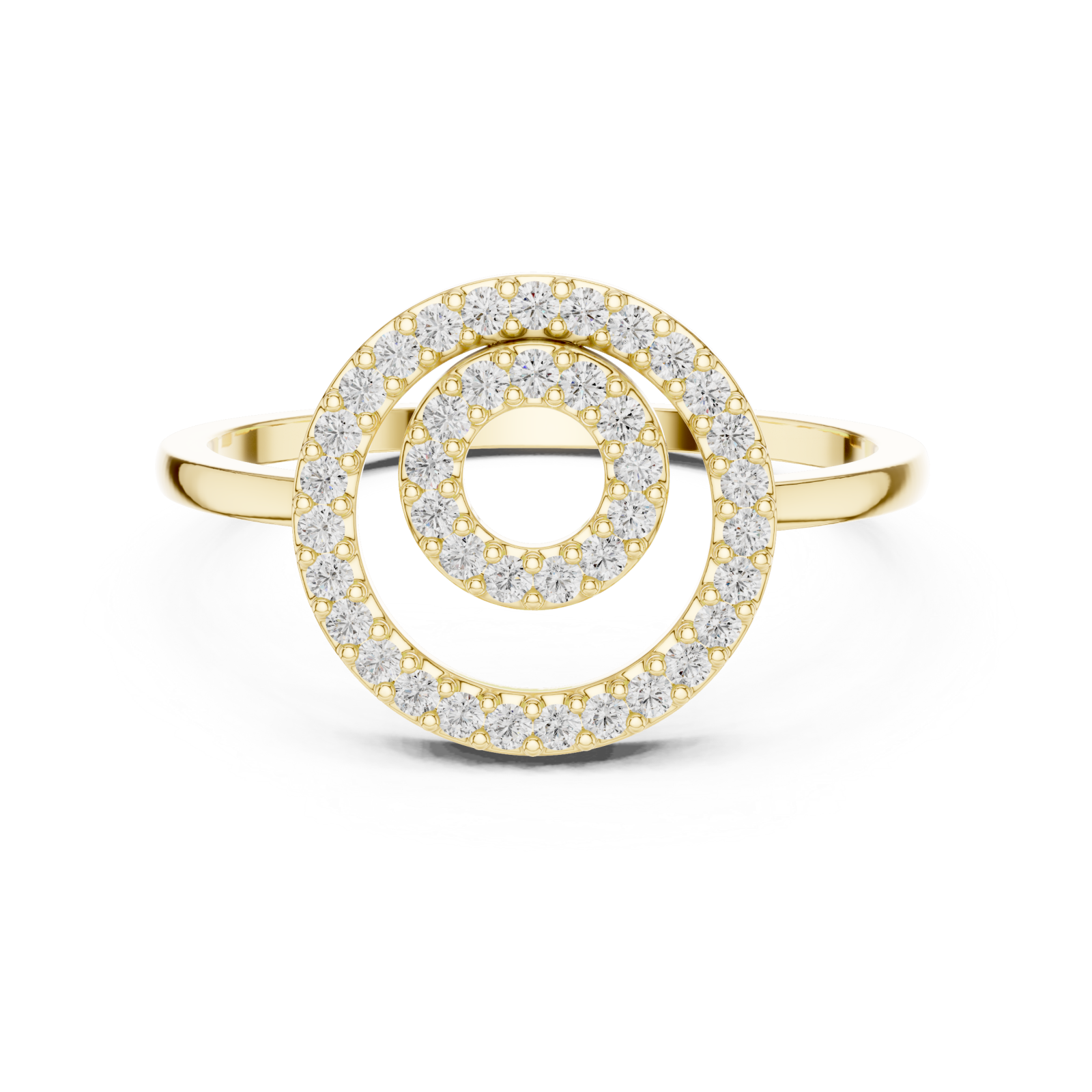  Gold Spiral Charm Ring Front View