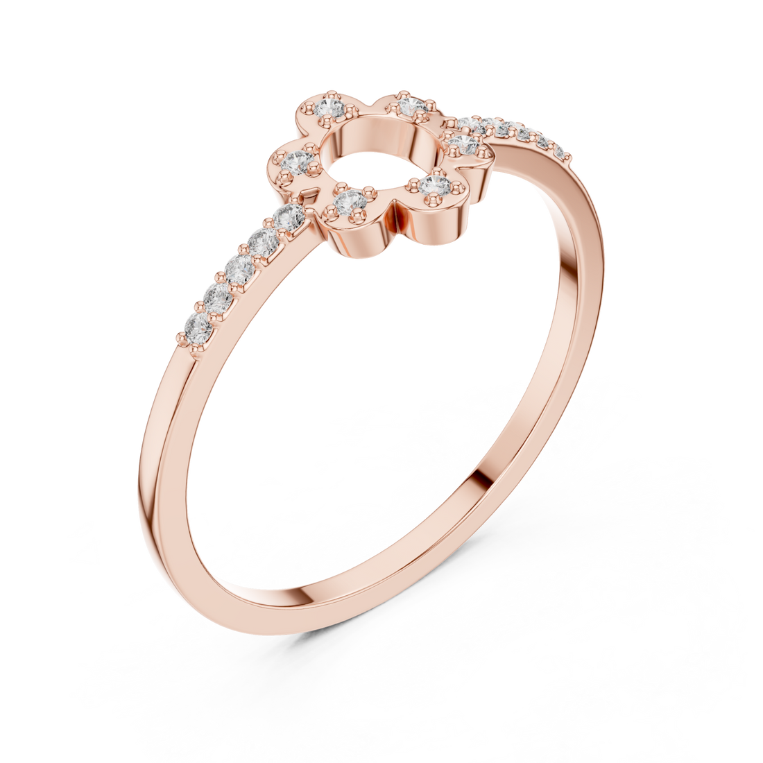  Rose Gold Petal Grace Band Ring Right View