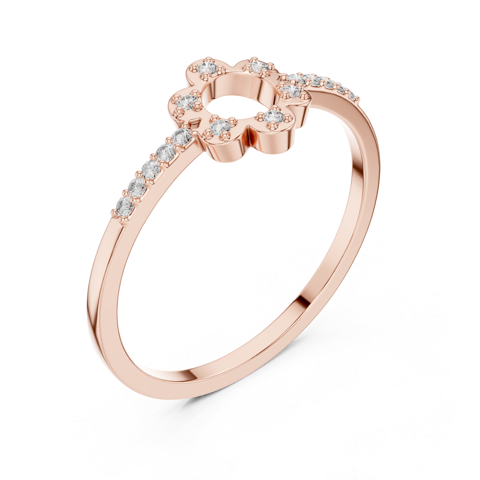  Rose Gold Petal Grace Band Ring Right View