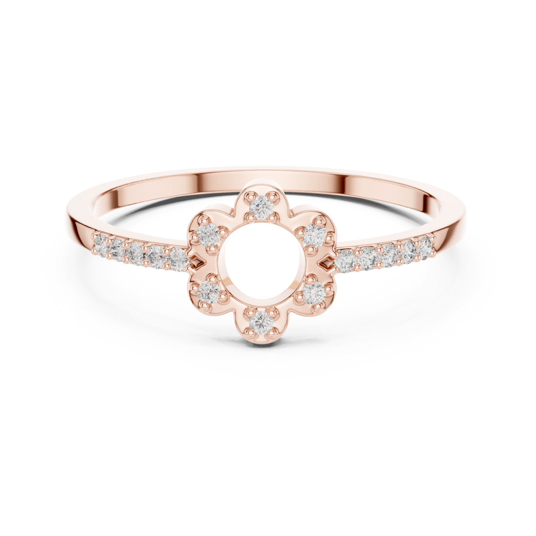  Rose Gold Petal Grace Band Ring Right View