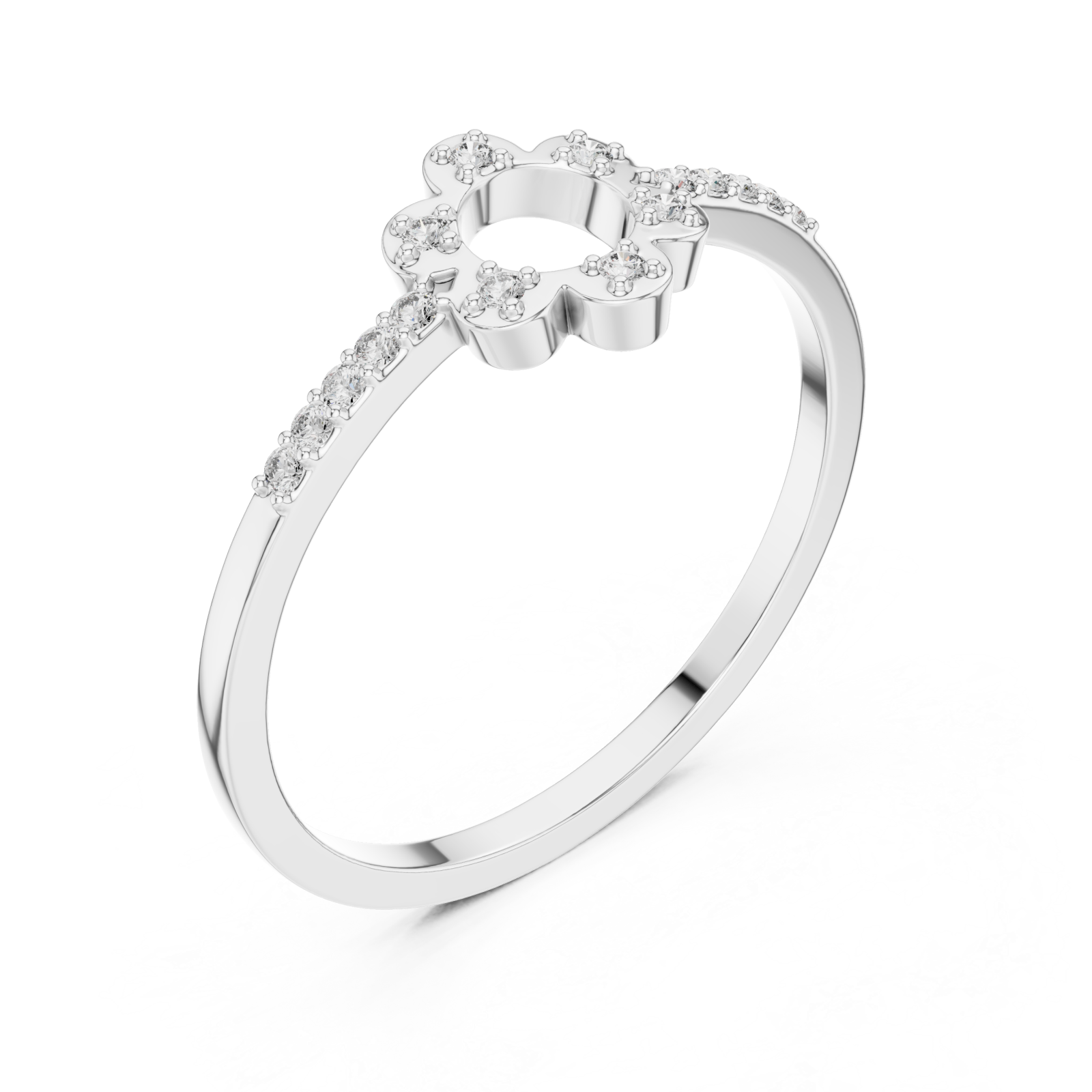  White Gold Petal Grace Band Ring Right View