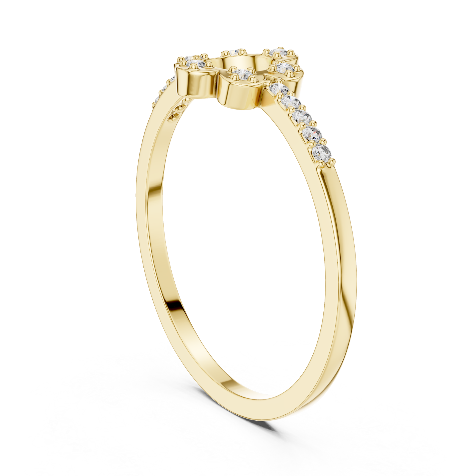 Gold Petal Grace Band Ring Left View