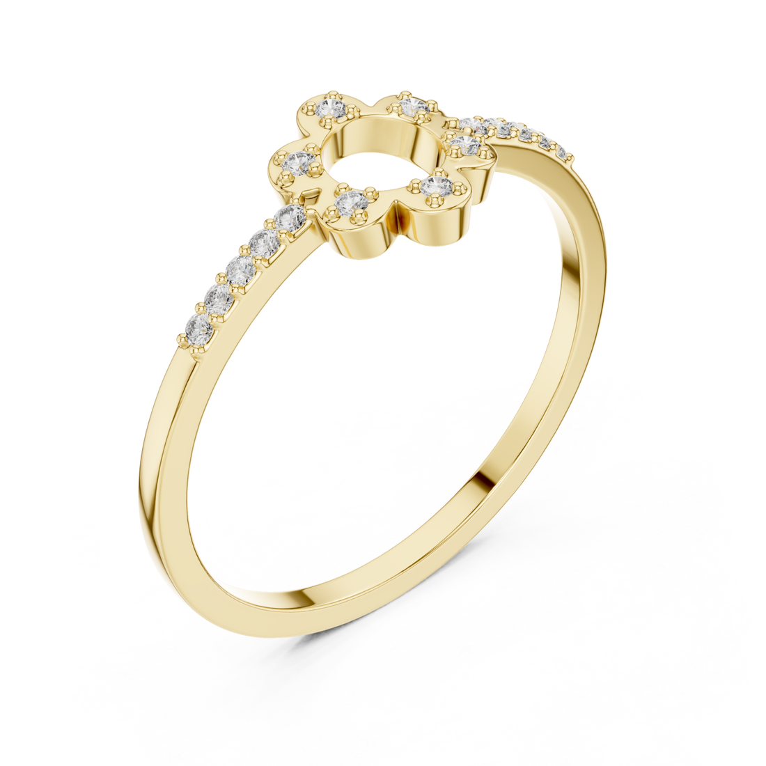 Gold Petal Grace Band Ring Right View