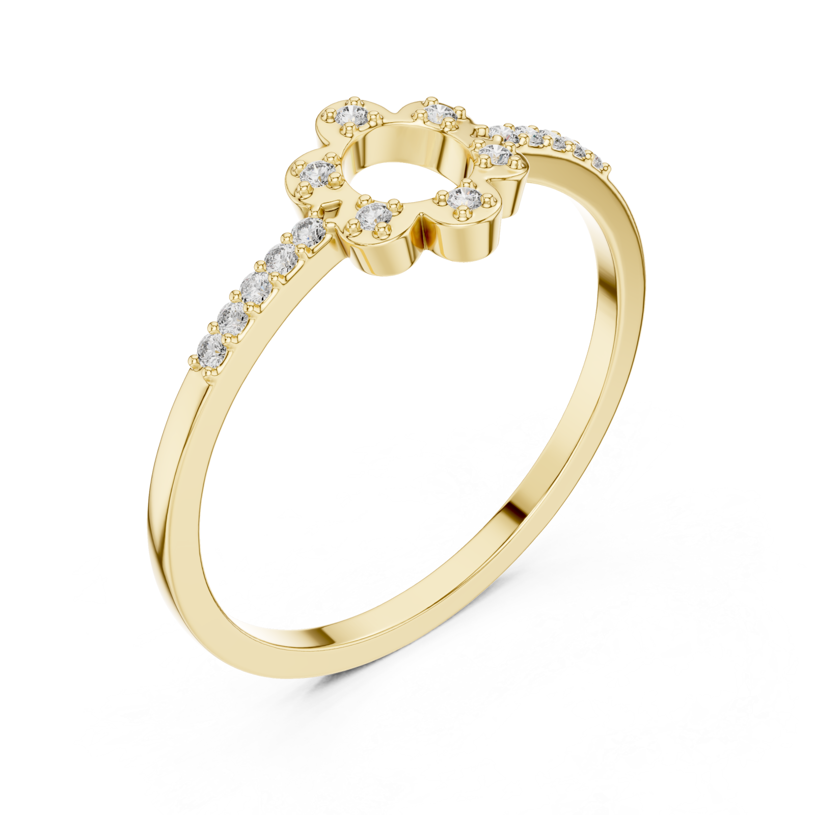 Gold Petal Grace Band Ring Right View