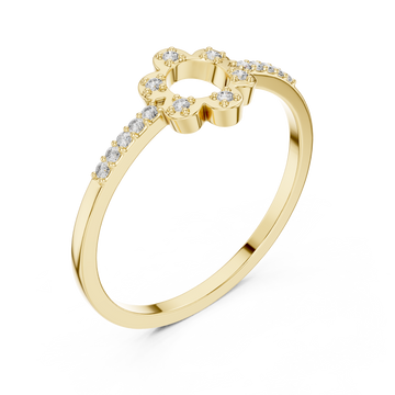 Gold Petal Grace Band Ring Right View