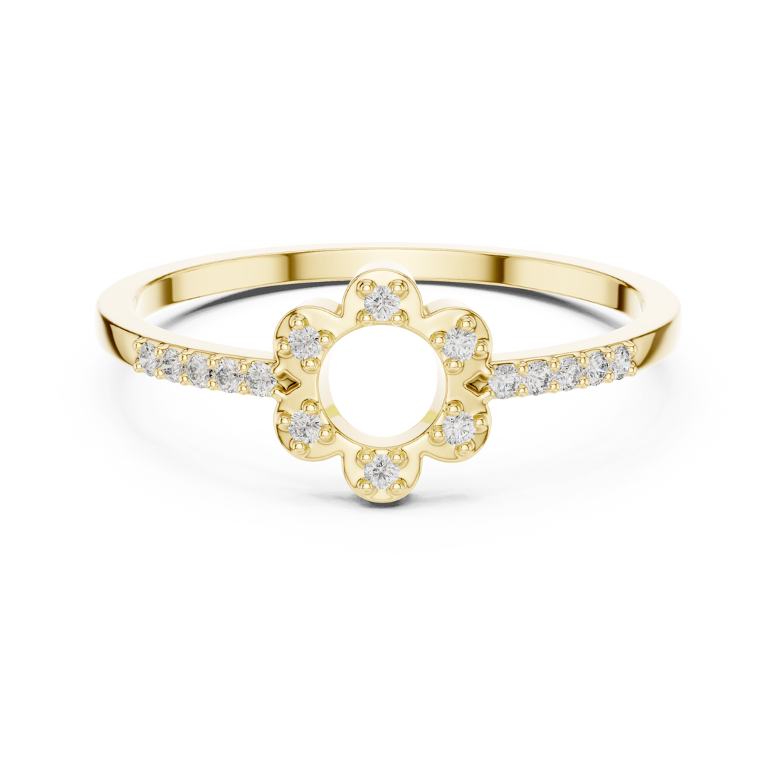 Gold Petal Grace Band Ring Right View