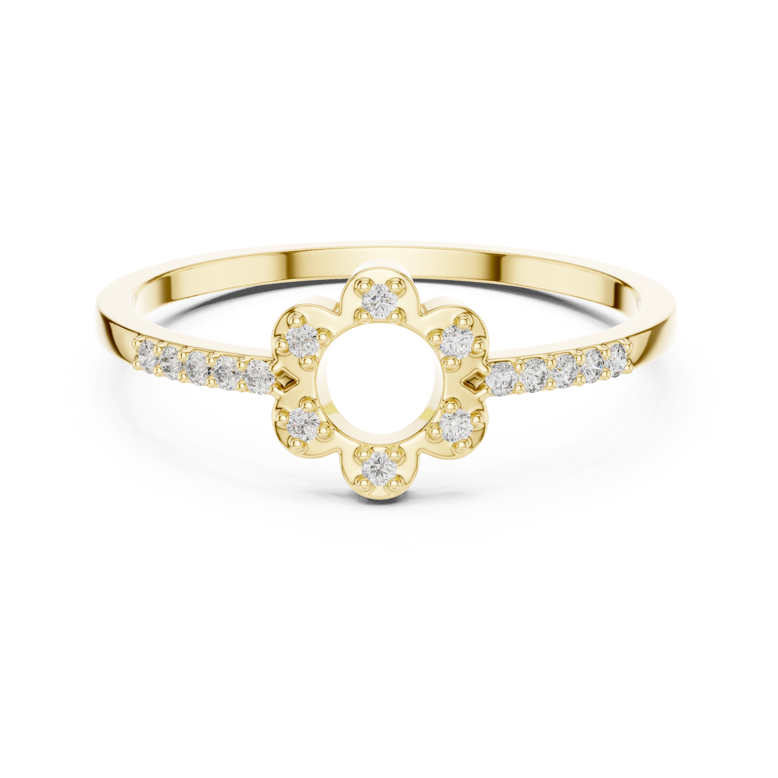  Gold Petal Grace Band Ring Front View