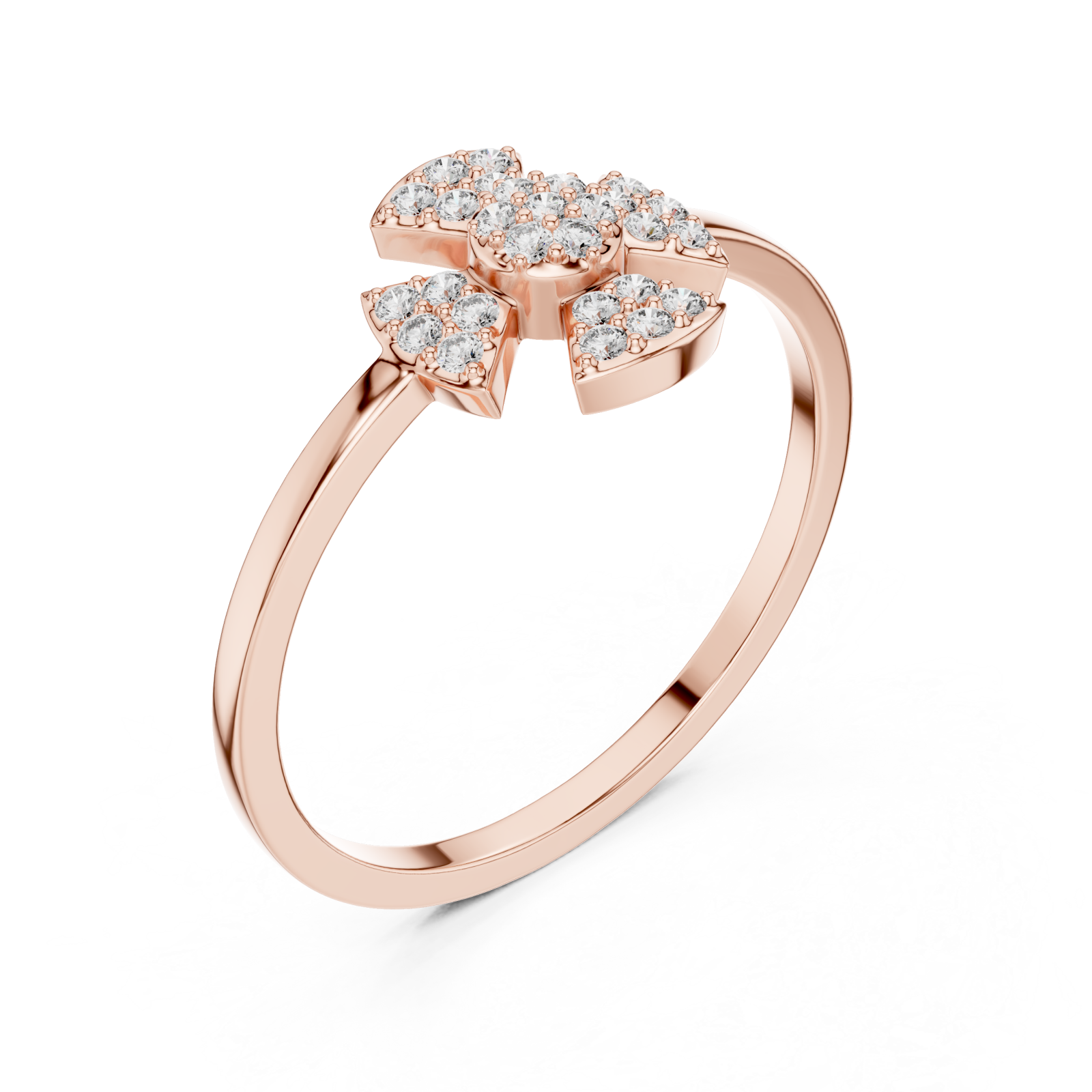  Rose Gold Petal Crest Band Ring Right View