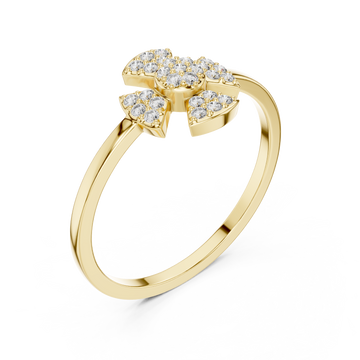 Gold Petal Crest Band Ring Right View