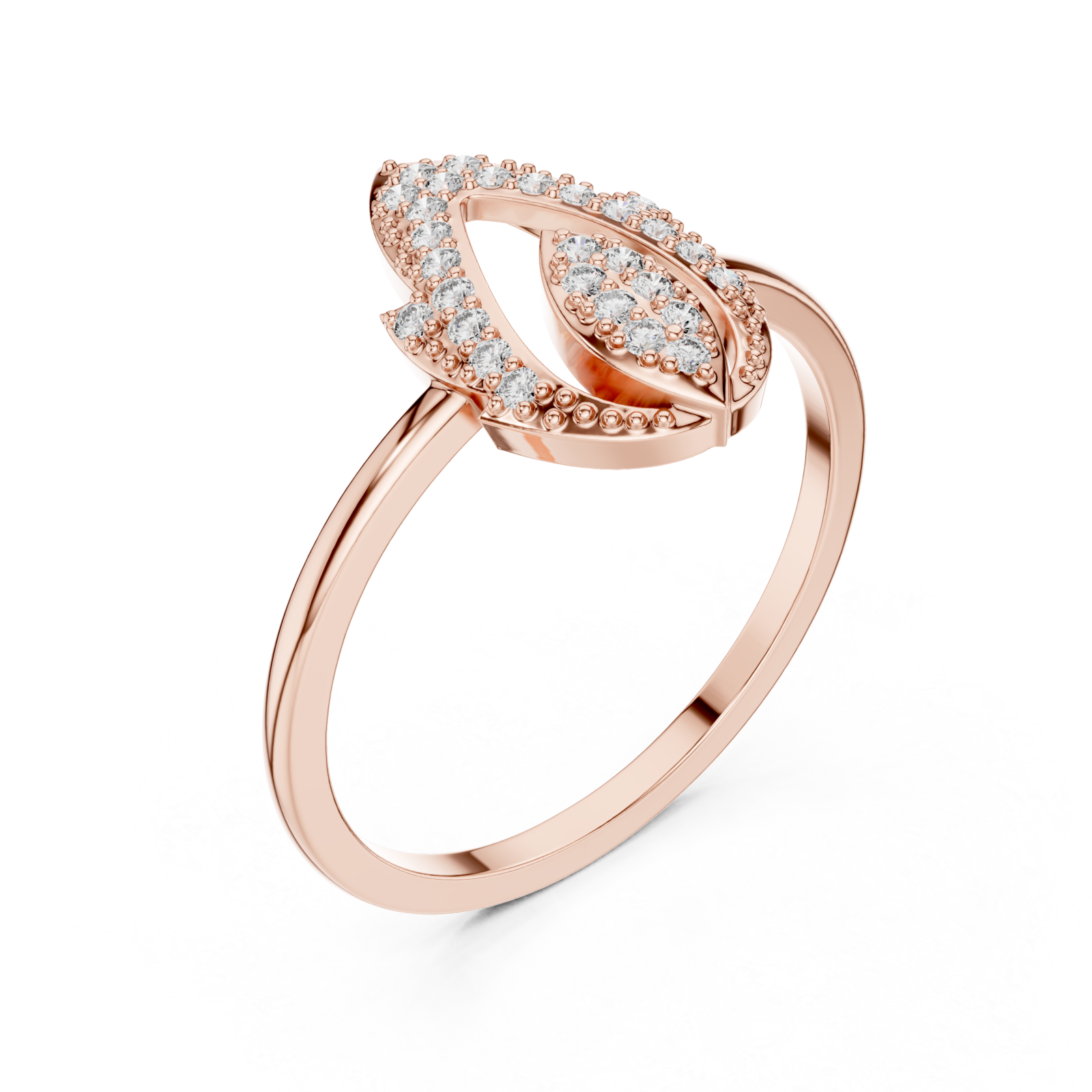  Rose Gold Whisper Crest Ring Right View