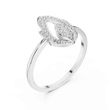  White Gold Whisper Crest Ring Right View