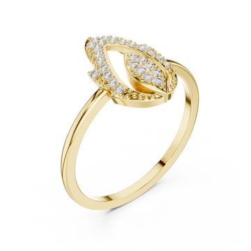 Gold Whisper Crest Ring Right View