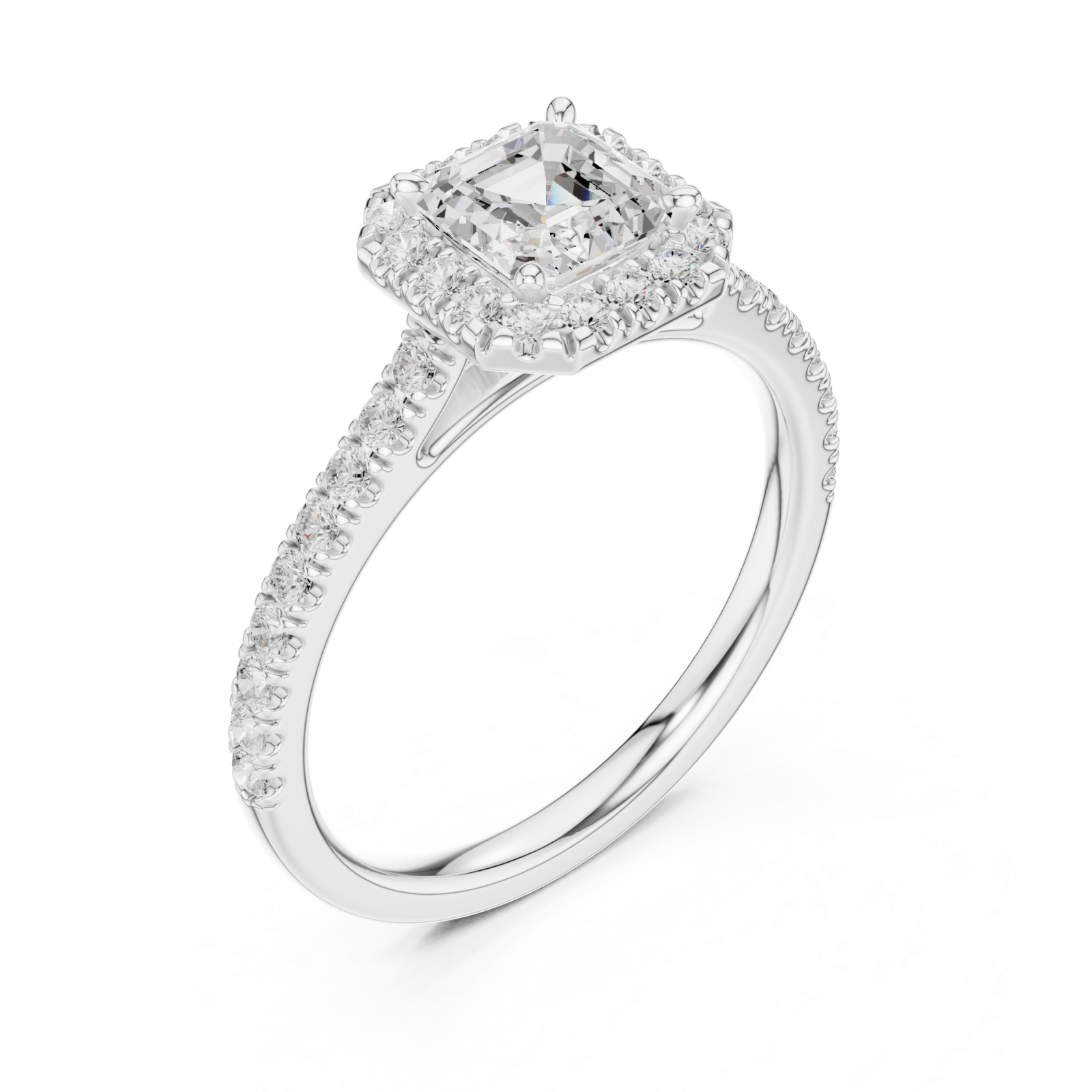  White Gold The Graceful Halo Embrace Ring Right View
