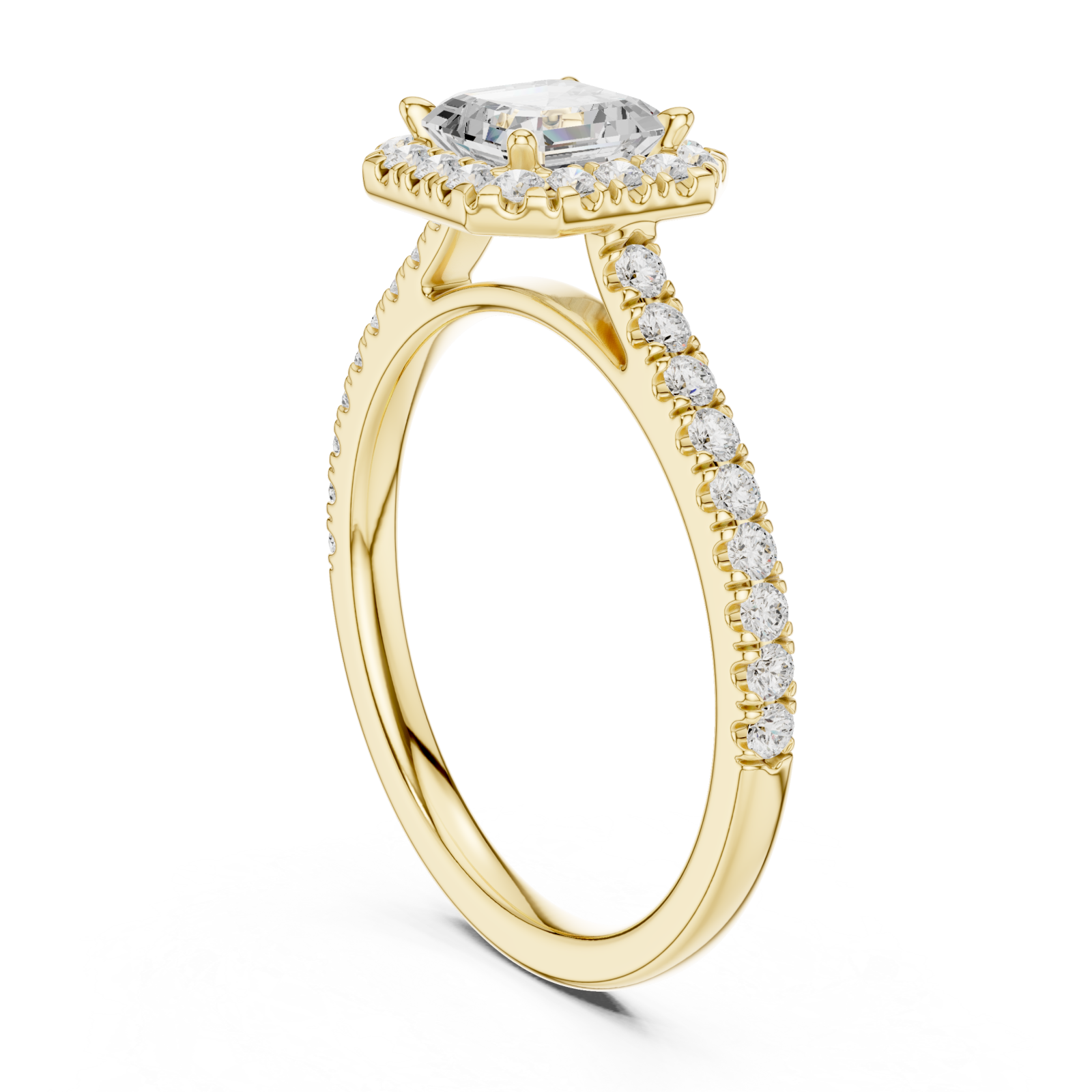  Gold The Graceful Halo Embrace Ring Left View