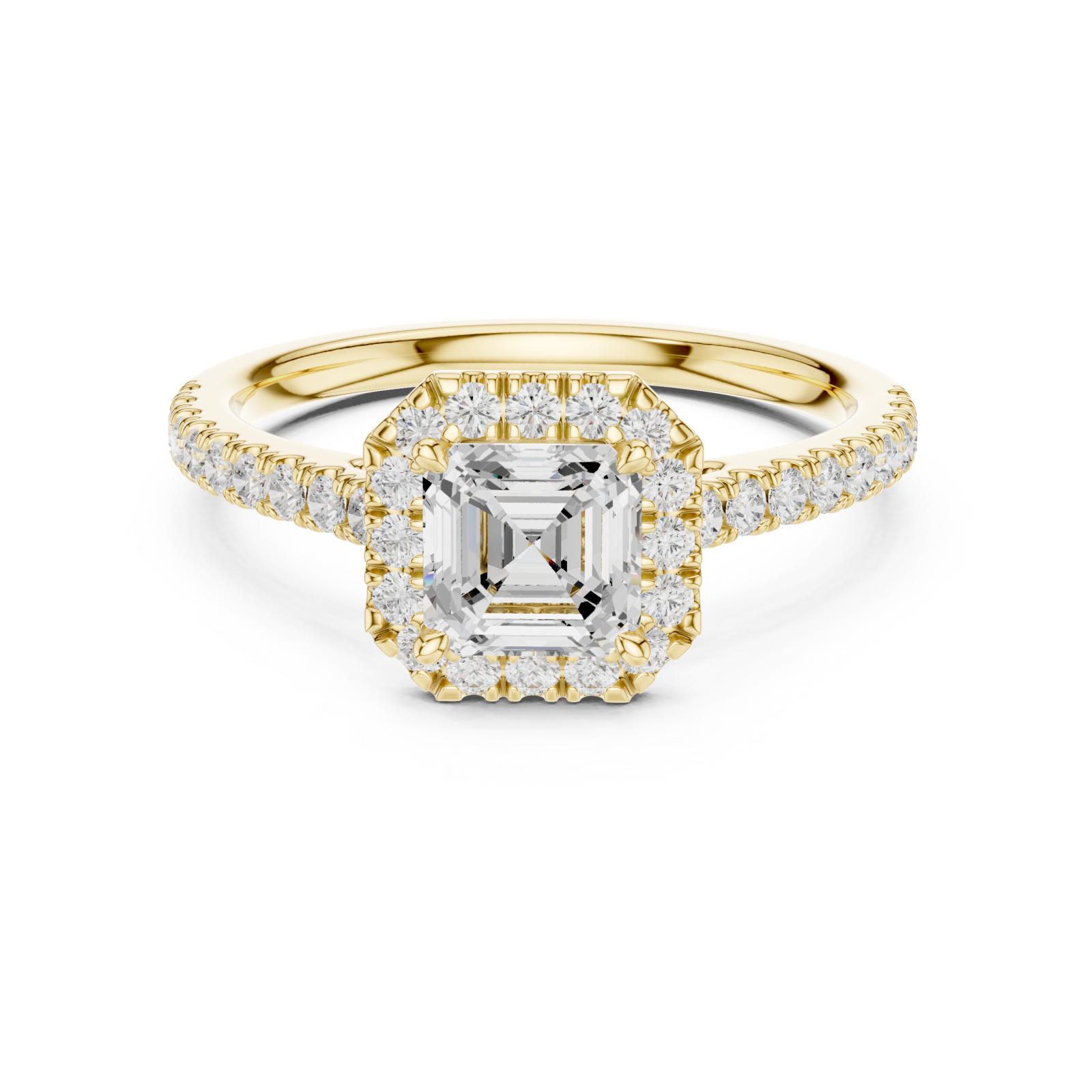  Gold The Graceful Halo Embrace Ring Front View