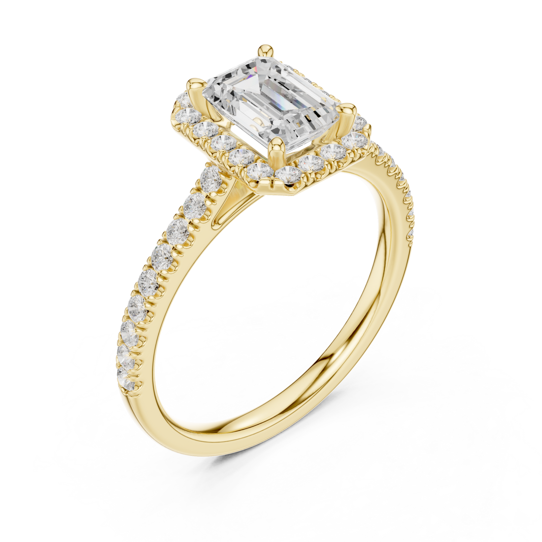 Gold Lustrous Elegance Halo Ring Right View